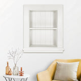 Royxen Bathroom Wall Cabinet with 2-Tier Shelves,Wooden Recessed Medicine Cabinet Over Toilet Storage Cabinet,Bathroom Cabinet Wall Mount for Home Storage, 14 x 18 Inch, White Royxen