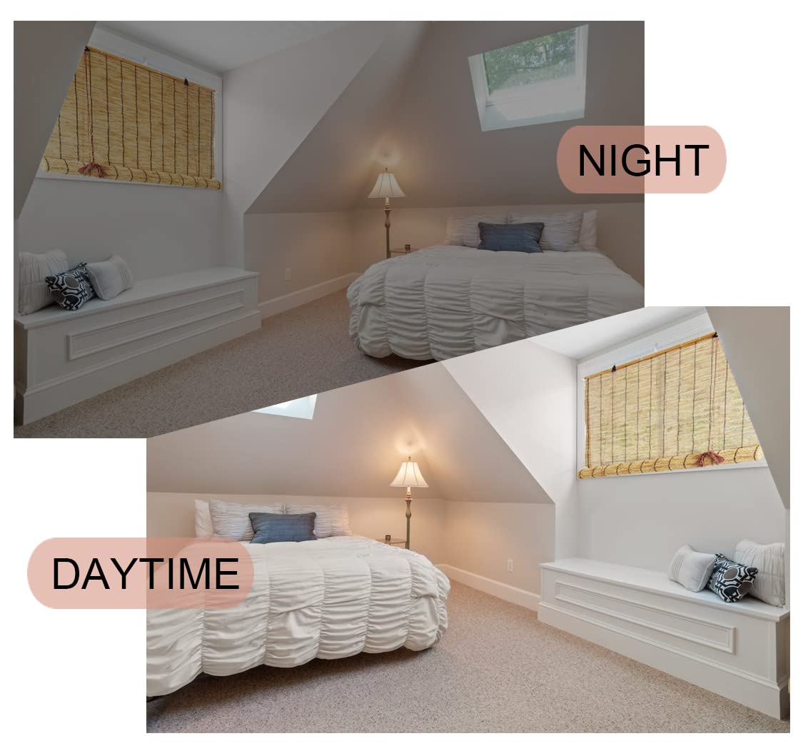 WAYRGN Natural Hand-Woven Bamboo Roller Blinds for Outdoor and Indoor Use WAYRGN