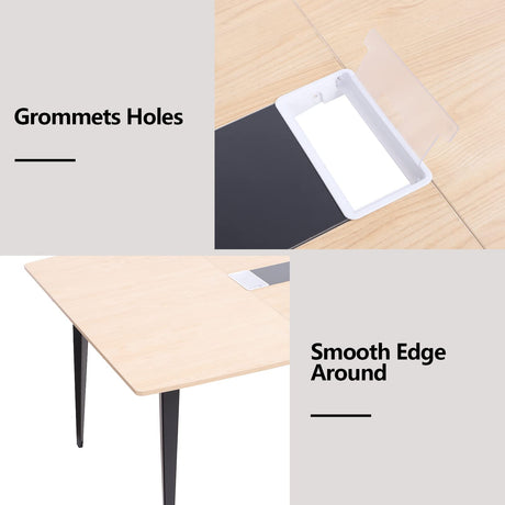 Loomie 8FT Conference Table, 94.49" L x 47.24" W x 29.53" H Meeting Seminar Table with Grommet, Large Boat Shaped Computer Desk, Boardroom Desk for Office Meeting Conference Room Loomie