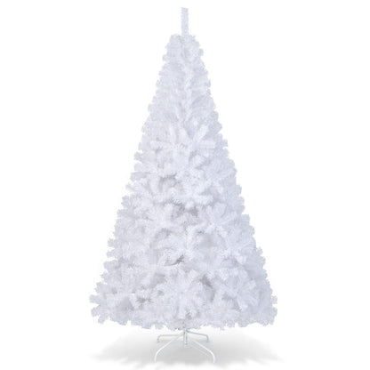 COSTWAY 8Ft-Artificial-PVC-Christmas-Tree-W-Stand-Holiday-Season-Indoor-Outdoor-White