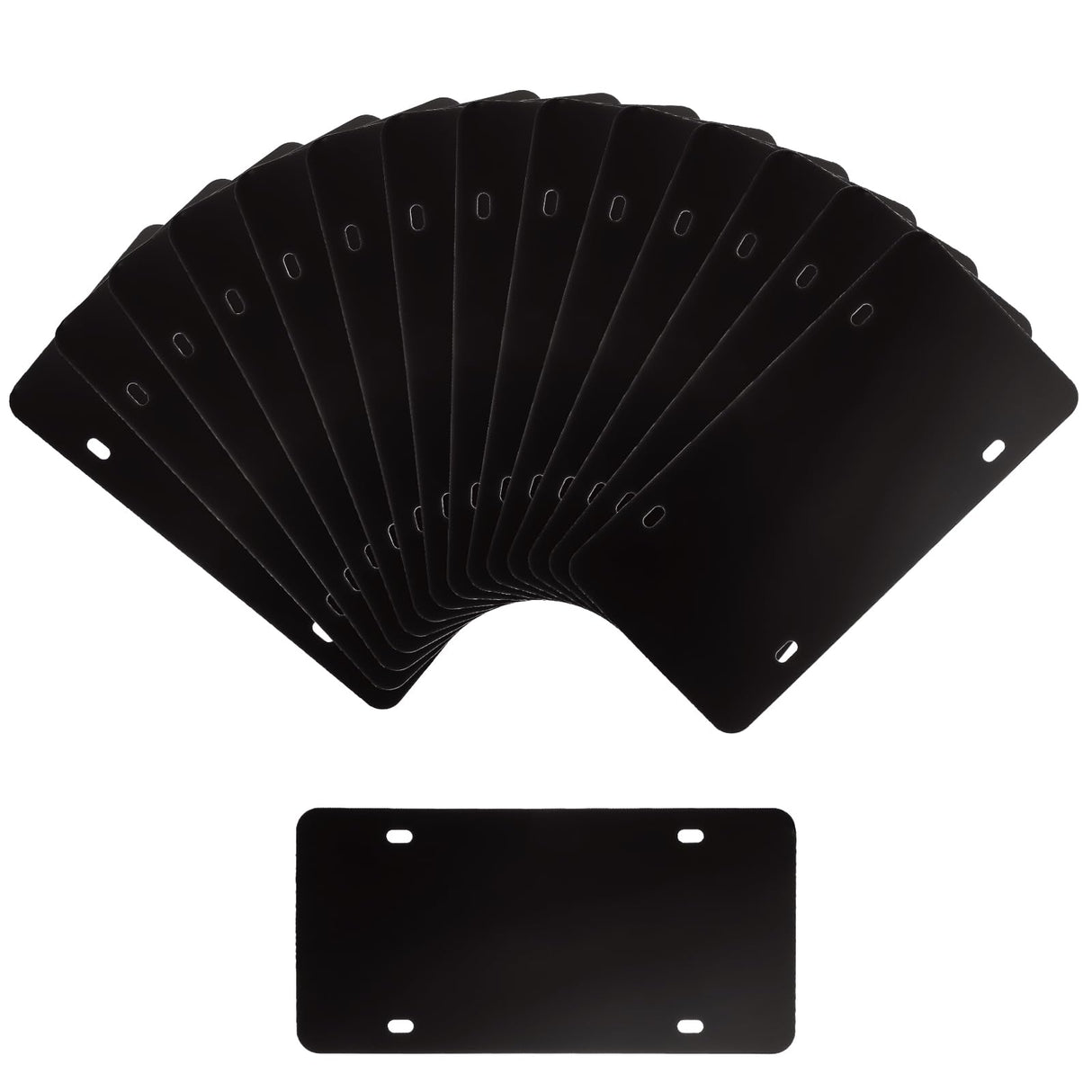 MUXHEL 15 Pcs Sublimation Blank License Plate, 12"×6" Black Aluminum Alloy Automotive License Plate Tag for Custom Design Work and DIY MUXHEL