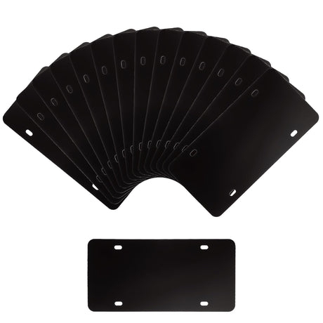 MUXHEL 15 Pcs Sublimation Blank License Plate, 12"×6" Black Aluminum Alloy Automotive License Plate Tag for Custom Design Work and DIY MUXHEL