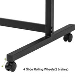 VECELO Vintage Drawing Drafting Table, Adjustable Tilting Top Art Desk Craft Work Station with Pencil Ledge, Lockable Slide Rolling Wheels for Painting Diamond Reading Writing Study, Rustic Brown VECELO