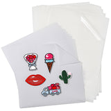 Colingmill 20 Pcs Double Sided Iron on Adhesive Sheets with Backing, Easy Iron on Patch, 100 Pcs Tear Away Machine Embroidery Stabilizer Backing for DIY Craft, Machine Embroidery and Hand Sewing Colingmill