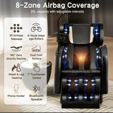 Luxury Full-Body Massage Chair,180° Zero Gravity Shiatsu Recliner,6 Auto Modes & 24L Pro Airbags,Lumbar & Calf Heating,Foot Roller,Touch Control and Bluetooth Audio,for Home Office Relaxation GOLINYOUBIZ