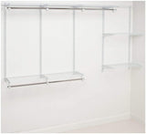 Rubbermaid Configurations Custom Closet Kit, 4-8 Ft. Adjustable Metal Wire Shelving, White Finish, Expandable Organization System, Hardware Included, for Home Closet/Pantry/Laundry/Mudroom Rubbermaid
