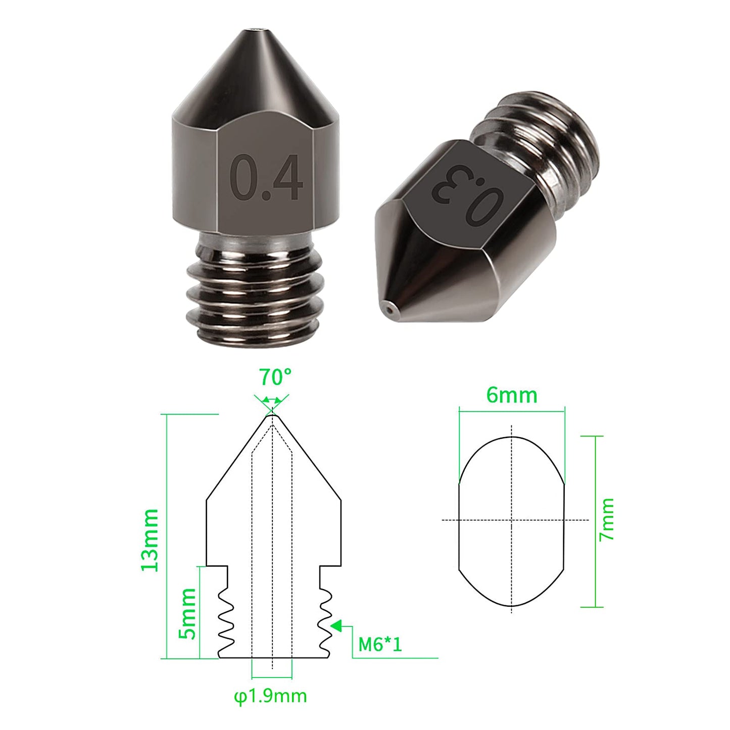 3D Printer Nozzles, 11PCS Hardened Steel MK8 Extruder Nozzles 0.2mm, 0.3mm, 0.4mm, 0.5mm, 0.6mm, 0.8mm, 1.0mm with Storage Box Socket for CR-10/ Ender 3/5, Ender 3/ V2 Ender3 pro, Aquila - WoodArtSupply