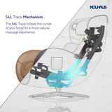 Nouhaus Classic Massage Chair with Ottoman – Caramel Leather Recliner with Percussive Shiatsu Massager, Built-in Speaker & Full Body Spot Massage – Ultimate Comfort for Home & Office Nouhaus