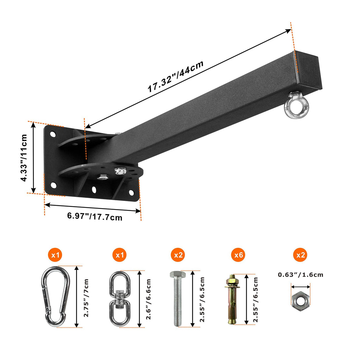 YZZHAJ Wall Mount Heavy Bag Hanger, Punching Boxing Bag Hanger, Heavy Duty Bag Hanger Bracket, 360° Swivel Hook for Boxing, Muay Thai and MMA Training Home Gym（7 Adjustable Positions） YZZHAJ