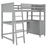 Bellemave Grey Loft Bed with Desk and Storage for Kids and Teens Bellemave