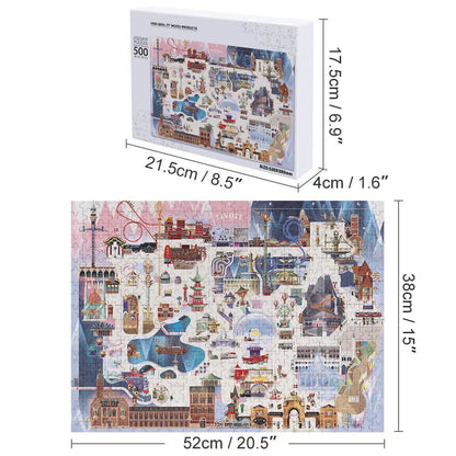 Jigsaw Puzzles 500 Pieces Books Into The Library Metal Tin She Goes Lose Her Mind and Find Her Soul Educational Puzzle Family Game Gift for Adults and Kids Perfect for Family or Dat