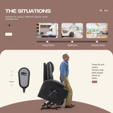 VICTONE Electric Power Lift Recliner Chair for Elderly Reclining Sofa for Living Room with Massage, Side Pockets and Cup Holders (Leather, Black) VICTONE