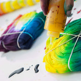 Tulip One-Step Tie-Dye Kit Party for 5, Large Party Activity, Arts & Crafts Gift, Vibrant Colors, Permanent Fabric Dye, Easy Clean-up, 8 Fun Techniques Included, 15 Prefilled Full Size Bottles Tulip