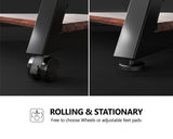 FITUEYES Design Corner TV Stand for 32 43 50 55 65 Inch TVs, Small Spaces Floor TV Stand Rolling TV Cart for LCD/LED Flat Curved Screens, Modern Living Room Television Stands, Eiffel Series, Walnut FITUEYES