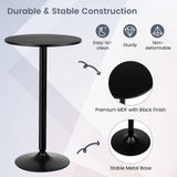 Furniga 24” Round Top Pub Bar Table, 40” Height Cocktail Table w/Metal Base & MDF Tabletop, Modern Circular Bistro High Table for Dining Room Living Room Kitchen Restaurant Home Bar, Black (1) Furniga