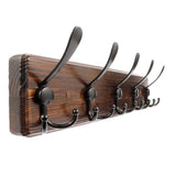 Homagic Coat Rack Wall Mount 16.8'' Rustic Hat Rack with 5 Triple Hooks Coat Hooks Wall Mount Farmhouse Wall Hooks for Hanging Coat, Bags, Towels Homagic