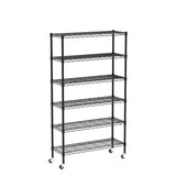 6-Tier Steel Wire Shelving Unit, 48x18x82in, 2100lb Capacity, Adjustable NSF Certified Storage Rack with Casters - For Garage, Kitchen, Pantry Dopinmin