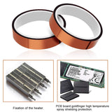Viaky High Temp Tapes Polyimide Film Adhesive Tape Multi-Sized Heat High Temperature Resistant Tawny Tapes for Electric Tasks, 3D Printers, Solder, Painting and Packing Fixing (Brown) Viaky