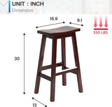 Capacmkseh Solid Wood Saddle-Seat Kitchen Counter Barstools Set of 2, 30-Inch Height, Counter Height Bar Stools Wooden Stool Saddle Chair Tall Stool Capacmkseh