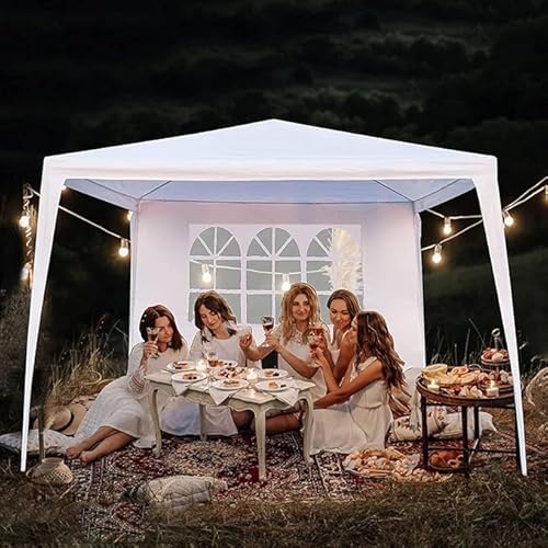 10/20/30ft Party Tent Wedding Patio Gazebo Outdoor Carport Canopy Shade with/Without Side Removable Walls, Party Wedding BBQ Events Tent (White, 10x10ft) Generic