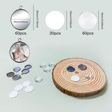 150pcs Sublimation Bezel Blanks Pendant Tray Kits 60pcs Round Stainless Steel Pendant Trays 60pcs Flatback Glass Dome with 30pcs Sublimation Aluminum Sheet for DIY Photo Pendant Jewelry Ornaments Yountor