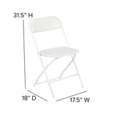 Flash Furniture Hercules Series Plastic Folding Chair - White - 4 Pack 650LB Weight Capacity Comfortable Event Chair-Lightweight Folding Chair Flash Furniture