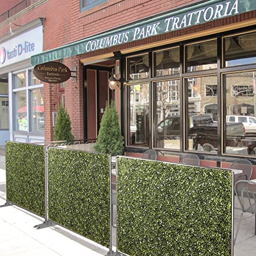 Patio 60" H x 60" W Faux Hedge Wall Room Divider with Wheels, Artificial Boxwood Panels Greenery Wall Privacy Screen Freestanding, Room Partition Decor Mobile Backdrop for Outdoor Indoor Patio
