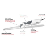 Starfrit Electric Knife with Offset Blades Precision Slicing Enhanced Safety Ergonomic Handle Starfrit