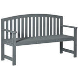 Outsunny 56" Grey Wooden Two-Seater Garden Bench with Backrest and Armrests Outsunny