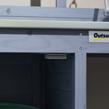 Outsunny Outdoor Wooden Potting Bench Table, Garden Workstation with Storage Cabinet, Storage Shelves for Backyard, Patio, Balcony, Gray Outsunny