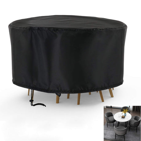 Rilime Patio Furniture Set Cover Round, Waterproof Round Patio Table Cover Outdoor Furniture Covers for Patio Furniture(73" D x 43" H) Rilime