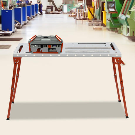 46 * 18 Inch Welding Table, 1000 lbs Load Capacity, Portable Folding Work Bench, Adjustable Height 13-21 inch, Steel Welding Workbench Table for Shop Weld Table QIUTMER