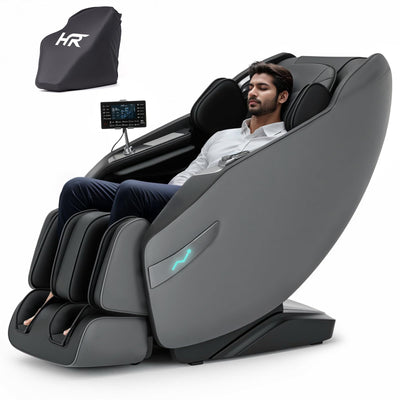 HealthRelife 3D Massage Chair Full Body Recliner - Zero Gravity with Heat, 12 Auto-Massage Modes, Shiatsu Foot Massage, with 55-inch SL-Track, 28 Airbags Massage, Foot Rollers,Free Dust Cover (Black)