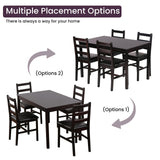 Kitchen Table Set 5 Piece Dining Table Set Sturdy Wooden Square Table and Chair Breakfast Table Set for 4 Person, Small Dining Room Table Set for Restaurant Home Kitchen Living Room, Brown Pazidom