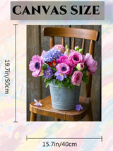 ACANDYL Flower DIY Paint by Numbers Kit for Adults Paint by Number for Adults Beginner Canvas Painting by Number Pink Peony Rose DIY Acrylic Oil Painting on Canvas Arts Craft Decoration 16x20 Inch ACANDYL