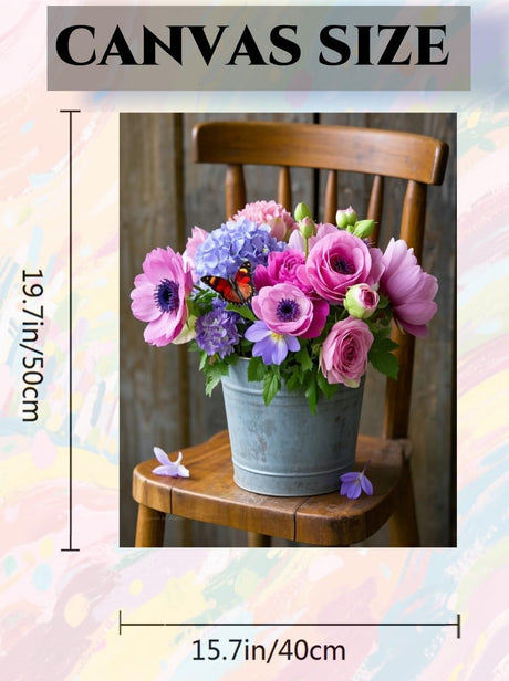 ACANDYL Flower DIY Paint by Numbers Kit for Adults Paint by Number for Adults Beginner Canvas Painting by Number Pink Peony Rose DIY Acrylic Oil Painting on Canvas Arts Craft Decoration 16x20 Inch ACANDYL