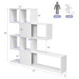 Tangkula 8 Cubes Bookshelf, Modern Ladder Corner Bookcase, 8-Cube Open Stepped Storage Bookcase, 5-Tier Display Shelf for Home Office, 47 x 8 x 43 Inch, Living Room Divider Bookshelf Tangkula