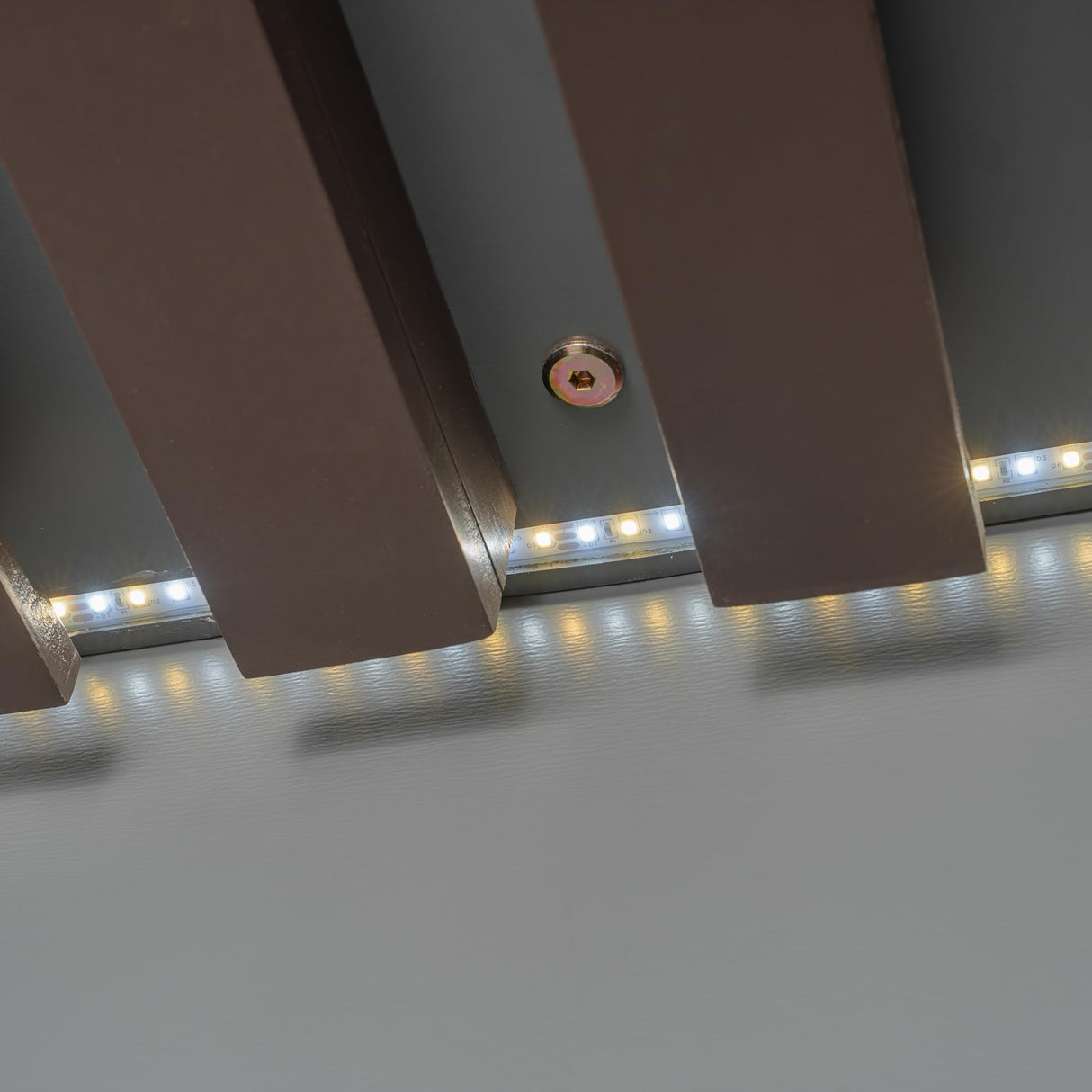 Queen Size Murphy Bed with Storage Cabinet, Wine Rack, Glass Holder, Drawers and Multi-Color LED Strip, Gray Bellemave