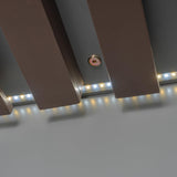 Queen Size Murphy Bed with Storage Cabinet, Wine Rack, Glass Holder, Drawers and Multi-Color LED Strip, Gray Bellemave