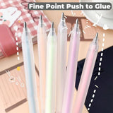 Scrapbook Quick Dry Glue Pen 12PCS Set, Crafting Fabric Pen Liquid Glue Pen for Papercrafts, Handmade Stationery, DIY Foil-Stamping, Back to School Supply, Year 6+ (12PCS Set-Forsted Holder Type) FLY CHOICE
