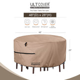 ULTCOVER Round Patio Furniture Cover - Outdoor Waterproof Table with Chair Set Cover 48 inch ULTCOVER
