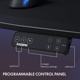 FLEXISPOT E8 Electric Gaming Standing Desk, 60x27 in Adjustable Height Desk for FPS Games, Computer Desk for Home Office Gamer with Dual Motors, USB Ports, Whole Piece Top (Black Frame + Black Top) FLEXISPOT