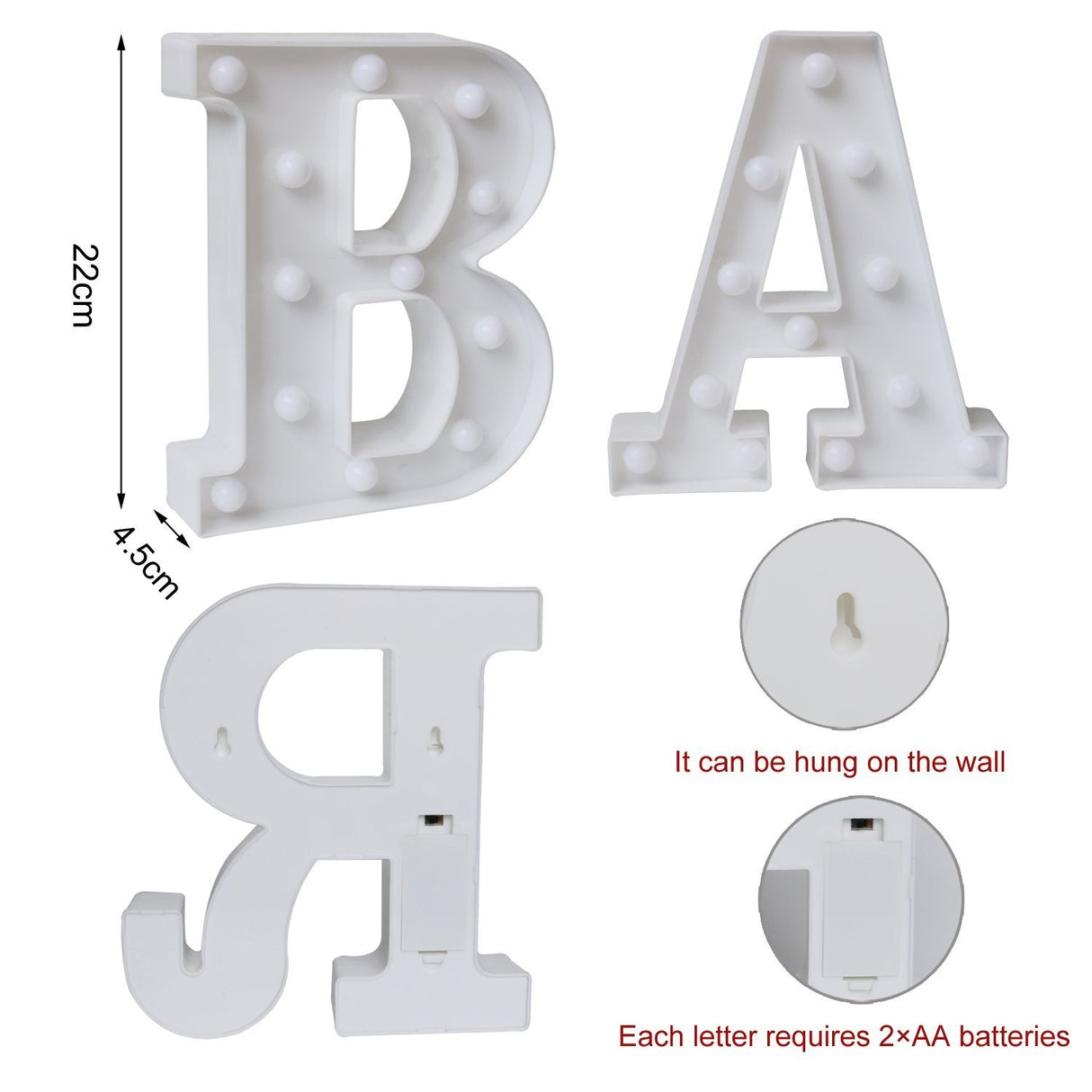 BAR - Illuminated Marquee Pub Bar Sign - Lighted Word Pre-Lit Battery Operated (23.03-in x 8.66-in) Pooqla