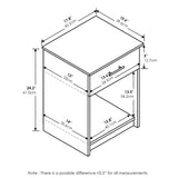 Furinno Tidur Nightstand, Solid White Furinno