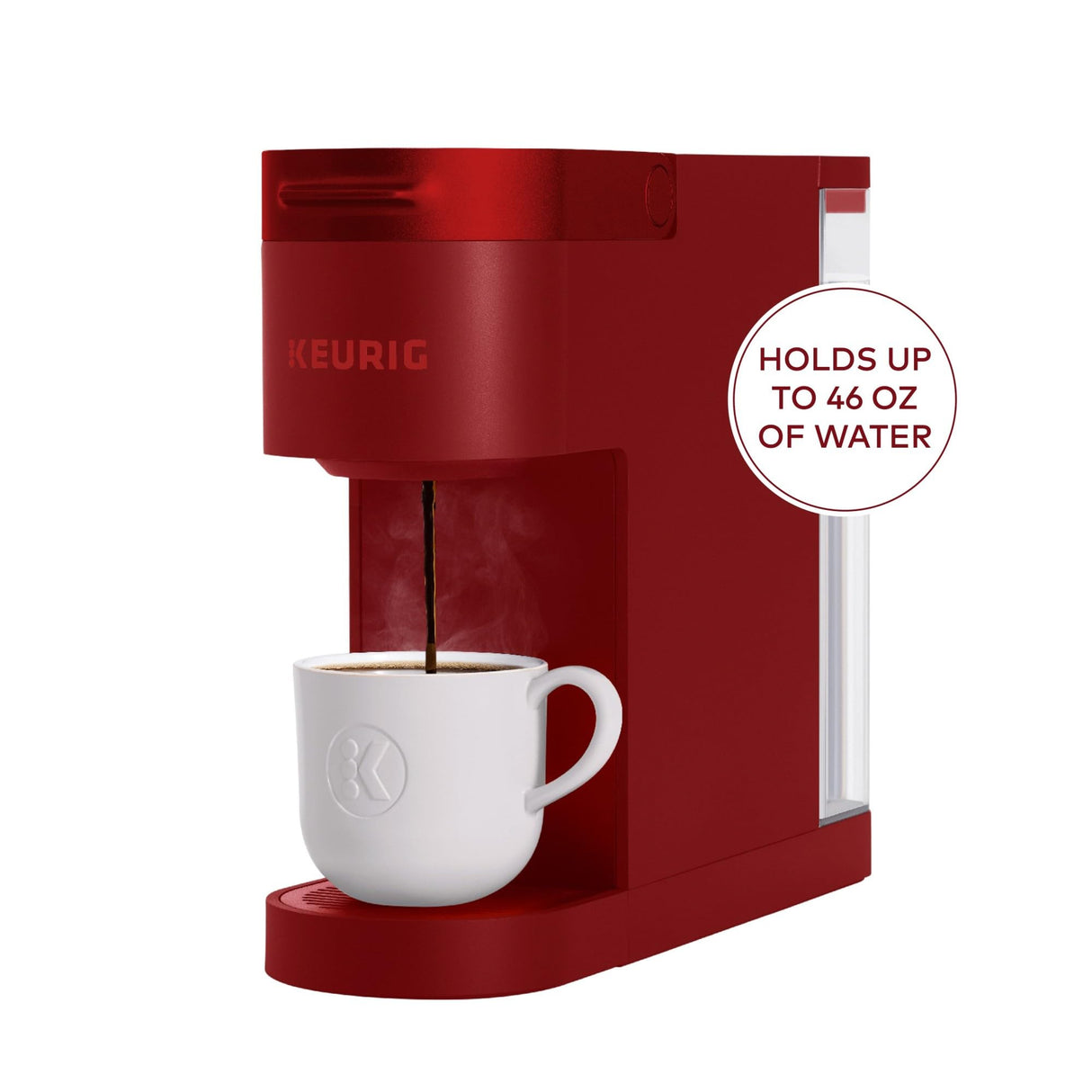 Keurig K- Slim Single Serve K-Cup Pod Coffee Maker, with 3 Brew Sizes, Multistream Technology, 46oz Removable Reservoir, Scarlet Red Keurig