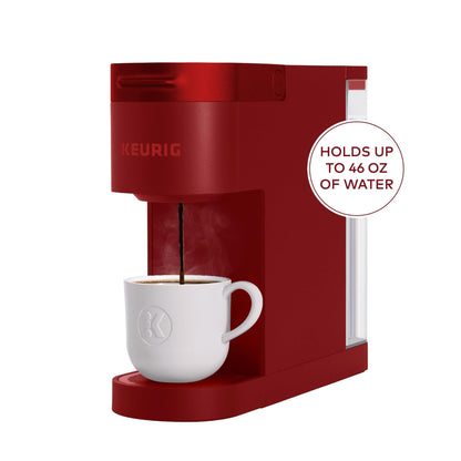 Keurig K- Slim Single Serve K-Cup Pod Coffee Maker, with 3 Brew Sizes, Multistream Technology, 46oz Removable Reservoir, Scarlet Red