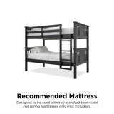 DHP Dylan Twin Over Twin Bunk Bed, Espresso, Sturdy Wood Construction, Converts to 2 Twin Beds, Guard Rails, Step Ladder DHP