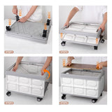 Foldable Utility Cart with Wooden Cover,Folding Portable Rolling Crate with 360° Swivel Wheels,Foldable Camping Basket Supplies,Portable Storage Crate Containers for Camping,Shopping,Office Fanboxk