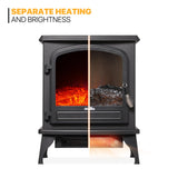 mollie 21-Inch Electric Fireplace Stove 1500W Portable Indoor Freestanding Fireplace Heater with Flame Effect and Adjustable Temperature, Overheating Protection (Black) mollie
