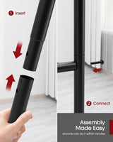 Sakugi Storage Shelves - 5 Tier Shelf Organizer, Heavy Duty Garage Shelving Unit with Leveling Feet, Stable Metal Shelves Organizer for Pantry, Kitchen and Closet, 47.3" W x 12.6" D x 60.8" H, Black Sakugi